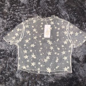 Mesh Star Crop Top